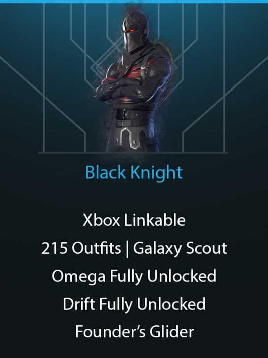 Black Knight | 215 Outfits | Galaxy Scout | Omega Fully Unlocked | Drift Fully Unlocked